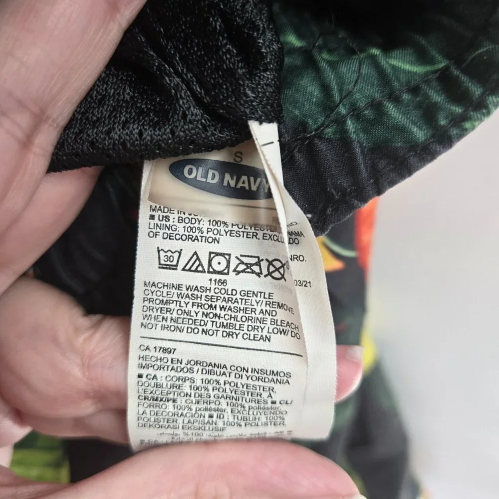 Old Navy Men's Drawstring Birds of Paradise Leaf Swim Trunks Size Small